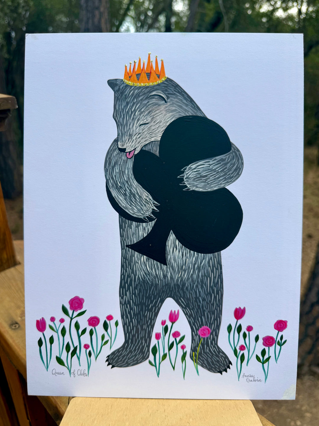 Queen of Clubs Painting