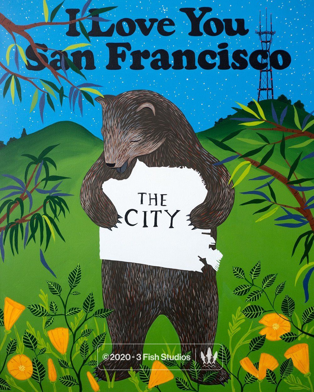 I Love You San Francisco Print — Affordable Art – 3 Fish Studios