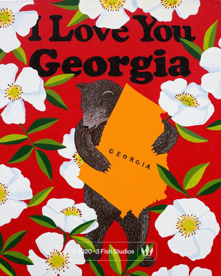 "I Love You Georgia" Print by Annie Galvin from 3 Fish Studios