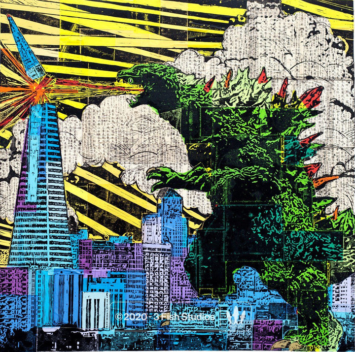 "Godzilla" Print by Eric Rewitzer 3 Fish Studios