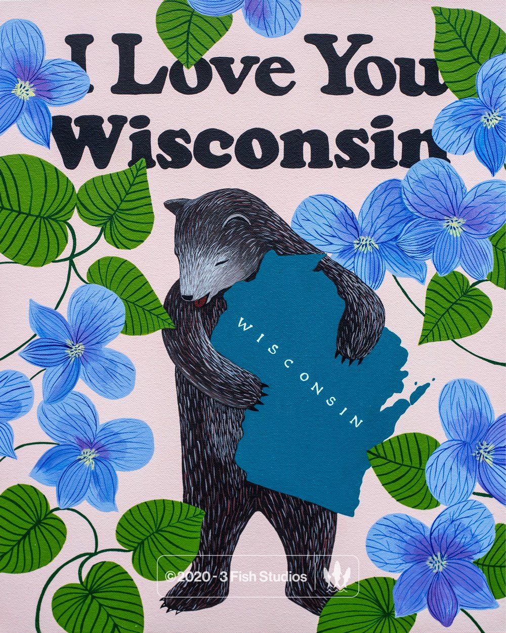 DAN HIPP 直筆サイン入りアート you were right. I Love You Wisconsin