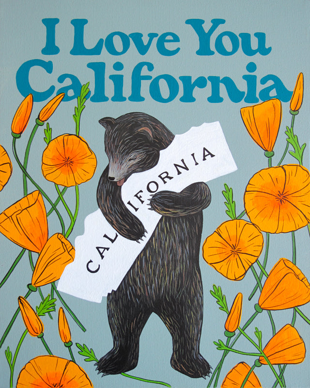"I Love You California" Poppy Print