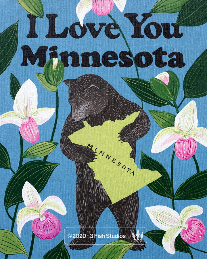 "I Love You Minnesota" Print by Annie Galvin from 3 Fish Studios