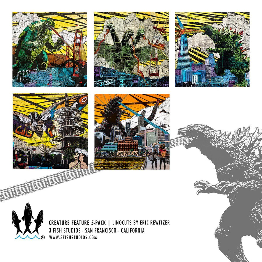 Creature Feature Postcard Set – 3 Fish Studios