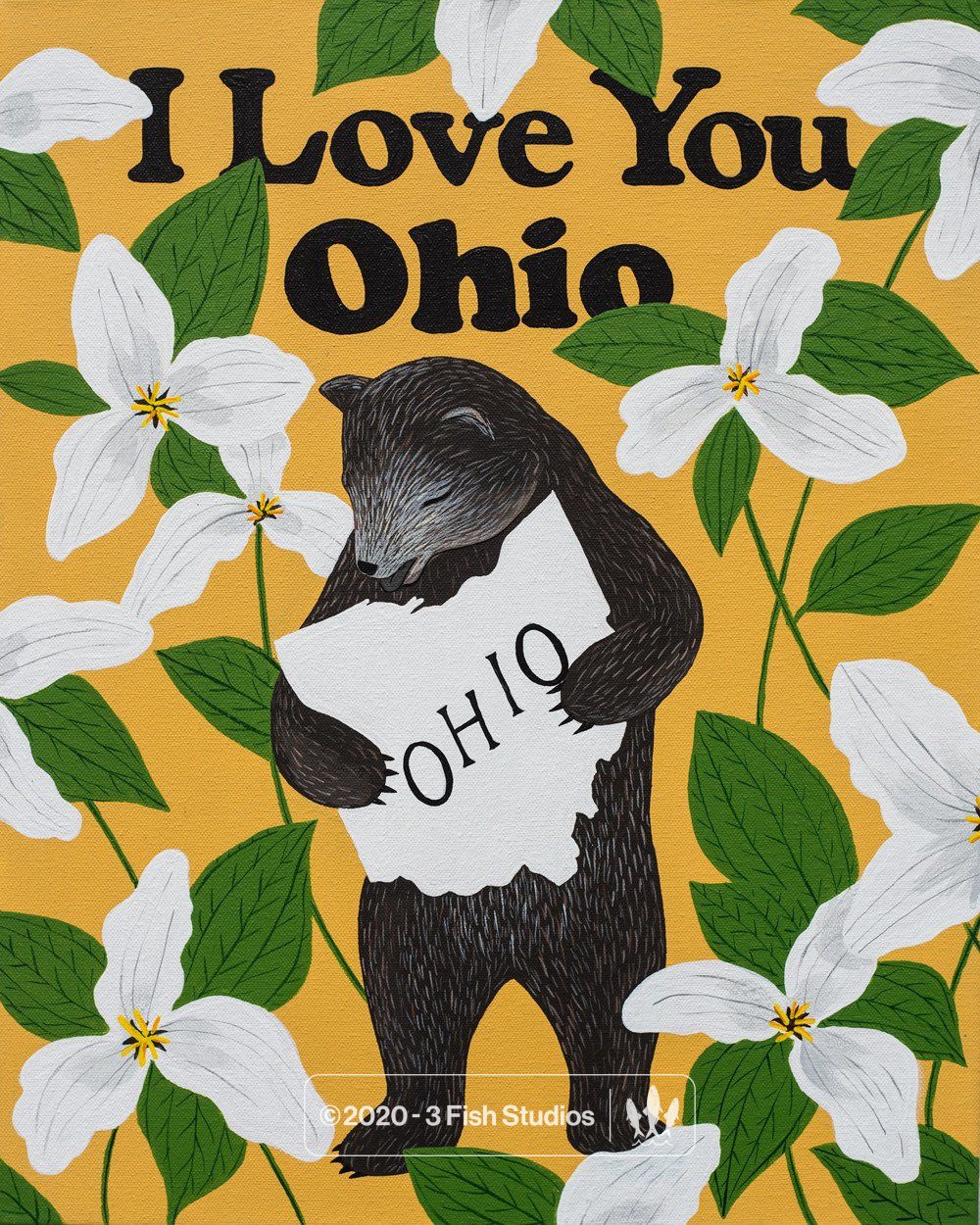 "I Love You Ohio" Print by Annie Galvin from 3 Fish Studios