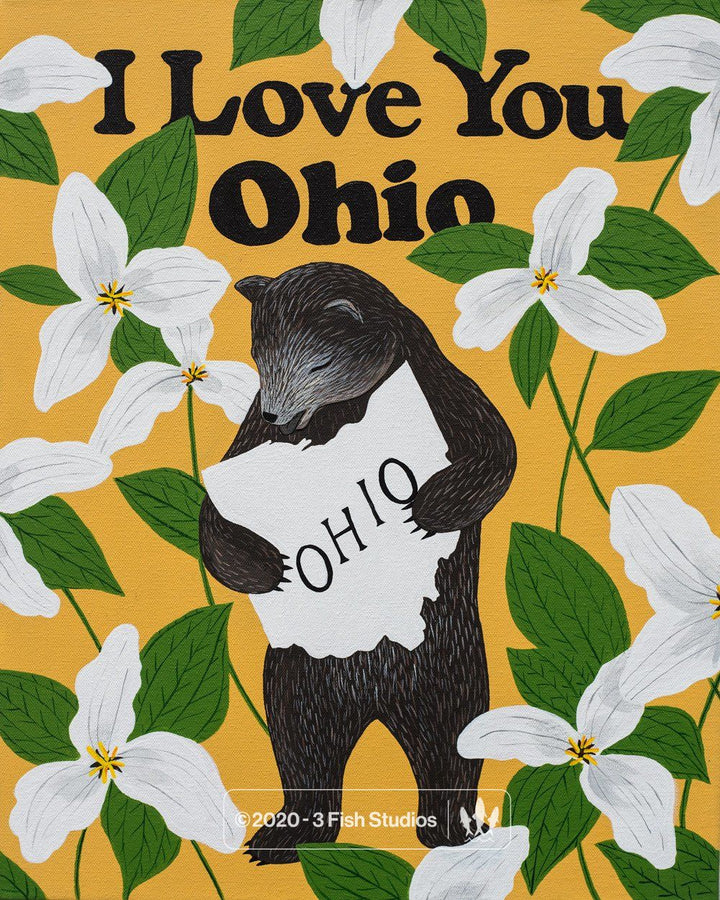 "I Love You Ohio" Print by Annie Galvin from 3 Fish Studios