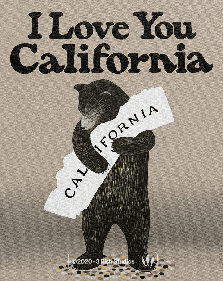 "I Love You California" Print by Annie Galvin 3 Fish Studios